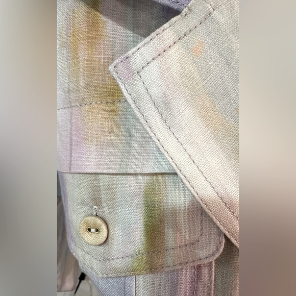 NWT ZIMMERMANN Rhythmic Multicolor Belted Linen Mini Dress Button AU 1 (US S/6) - Picture 12 of 16